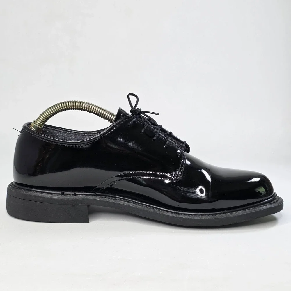 Capps Military Mens Oxfords Patent Leather Dress Shoes Uniform Vibram Size 7.5-8